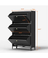 Simplie Fun 3-Drawer Steel Shoe Cabinet: Eco-friendly, Odor-Free, Ample Storage