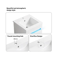 Elegant 16" Bathroom Vanity with Radar Sensing Light and Ample Storage