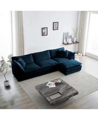 Simplie Fun Modular Sectional Sofa with Reversible Ottoman