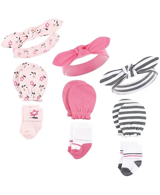 Hudson Baby Girls Caps, Mittens and Socks Set