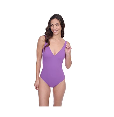 Profile by Gottex Women's Pretty Wild V-Neck One Piece Swimsuit