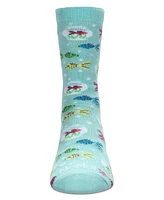 MeMoi Girls Kids' Goldfish Rayon From Bamboo Crew Socks