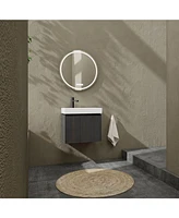 24" Wall-Mounted Vanity with Basin and Storage Cabinet