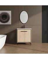 30" Bathroom Vanity with Storage Cabinet, Engineered Wood