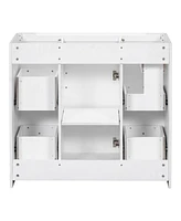 Streamdale Furniture 36" White Bathroom Vanity Cabinet with Soft-Close Door