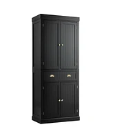 Slickblue Cupboard Freestanding Kitchen Cabinet with Adjustable Shelves