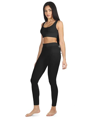 MeMoi Women's Seamless Ribbed Leggings with Wide Waistband