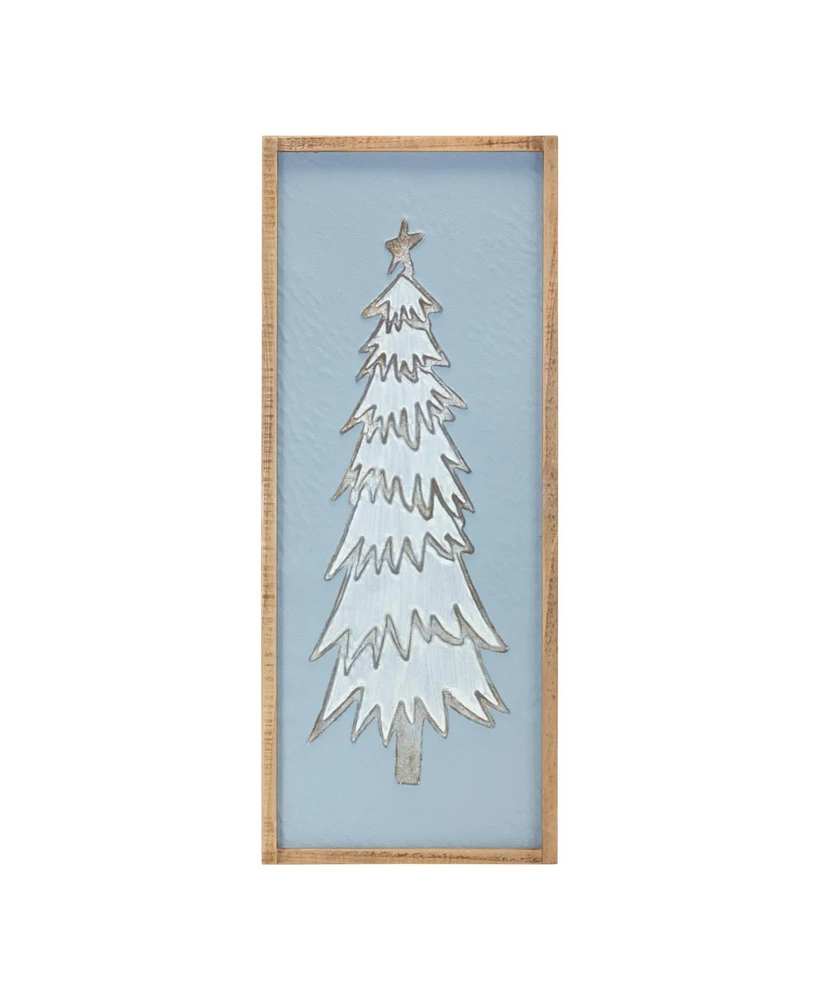 Slickblue Framed Pine Tree Wall Decor for Rustic Holiday Charm