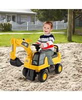 Slickblue Licensed Caterpillar Kids Ride-On Digger-Yellow