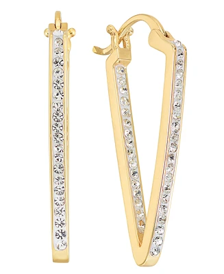 And Now This Clear Crystal Triangle Hoop Earring