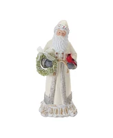 Slickblue Santa Figurine with Cardinal and Wreath: Perfect Holiday Decoration