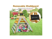 Slickblue Triangle Hideaway Playhouse with Removable Chalkboard for Indoor and Outdoor