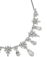 Eliot Danori Rhodium-Plated Cubic Zirconia Adjustable Statement Necklace, 16" + 2" extender, Created for Macy's