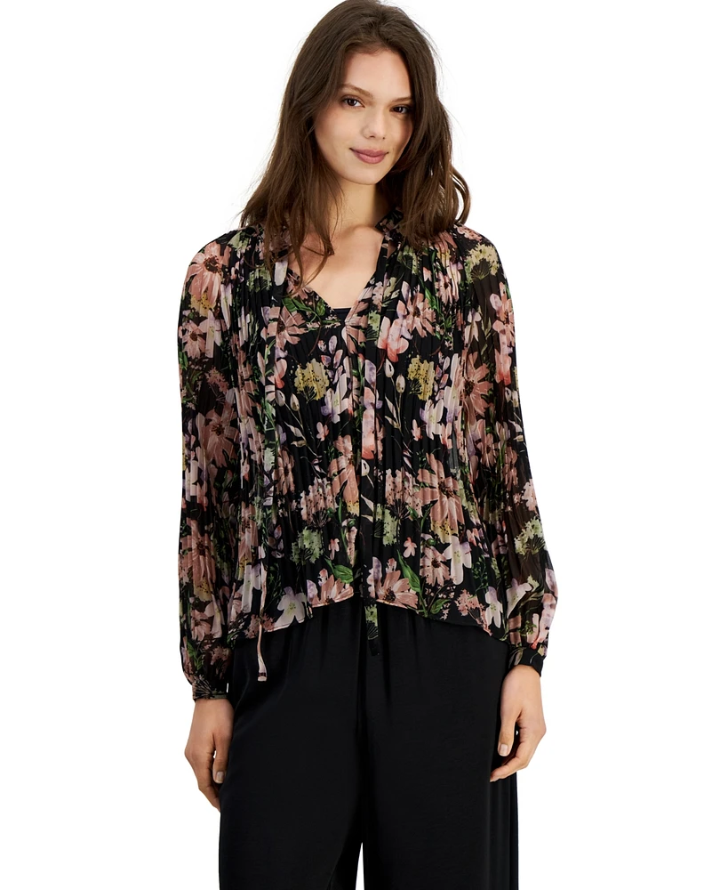 Lucy Paris Women's Femine Floral-Print Blouse