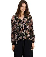 Lucy Paris Women's Femine Floral-Print Blouse