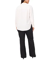 Vince Camuto Women's Plus Studded Long-Sleeve Chest-Pocket Blouse