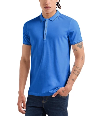 A|X Armani Exchange Men's Short Sleeve Logo-Placket Polo Shirt