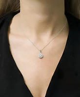 Diamond Teardrop Halo Cluster 18" Pendant Necklace (1/4 ct. t.w.) in Sterling Silver, Created for Macy's