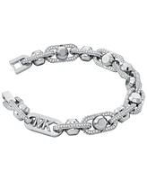 Michael Kors Rhodium-Plated Brass Pave Astor Link Chain Bracelet