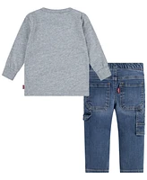 Levi's Toddler Boys 2-Piece Cowboy Tee and Carpenter Pants Set