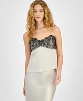 Lucy Paris Women's Lace-Overlay V-Neck Camisole Top