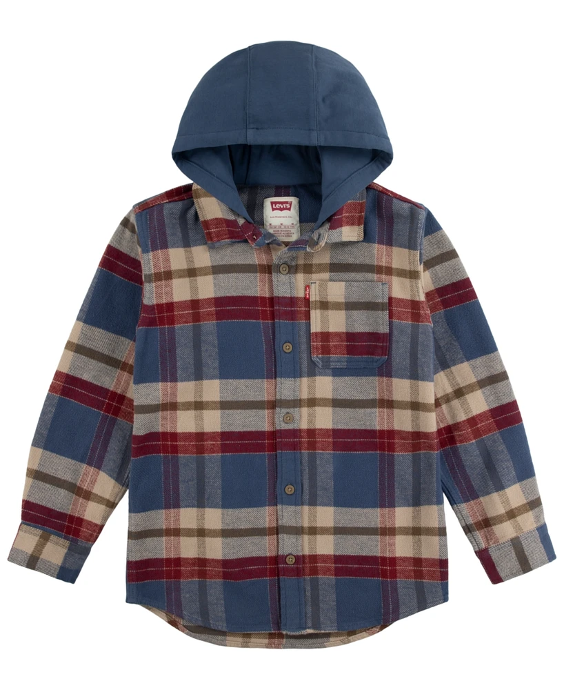 Levi's Toddler and Little Boys Hooded Flannel Shirt