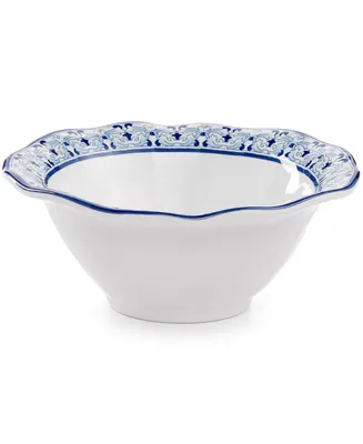 Q Squared Talavera Azul Melamine 6.5" Cereal Bowl, Set of 4