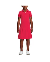 Lands' End Little Girls Short Sleeve Mesh Pleated Polo Dress