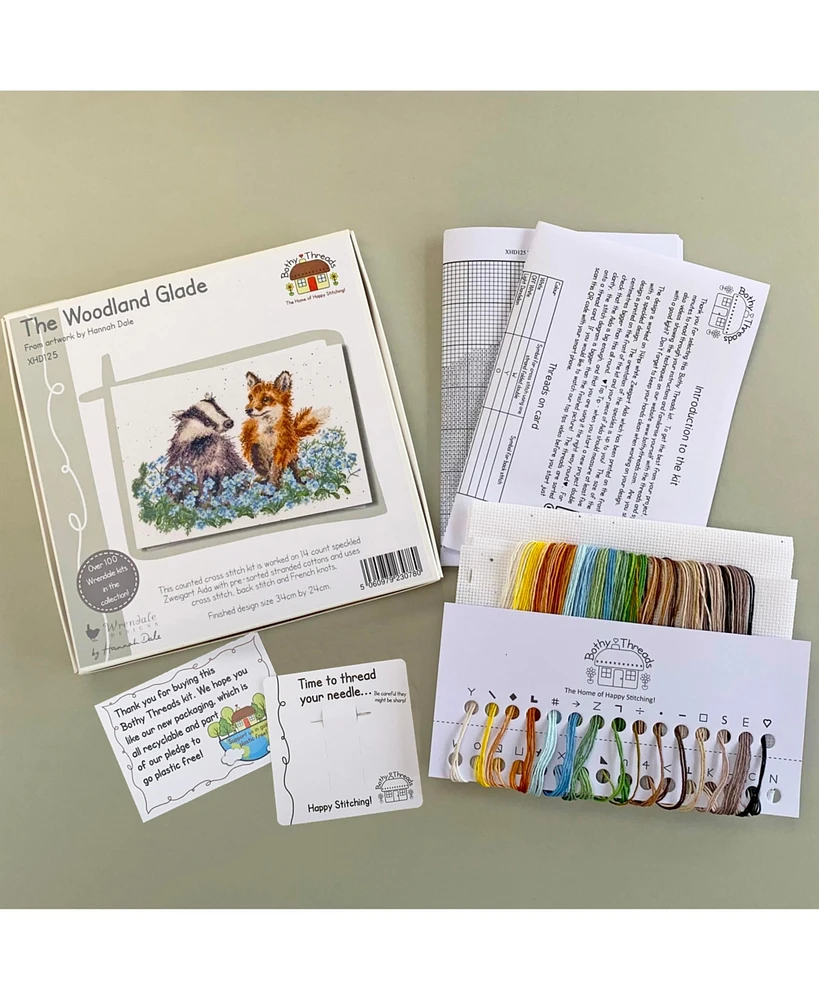 Bothy Threads The Woodland Glade XHD125 Counted Cross Stitch Kit - pre