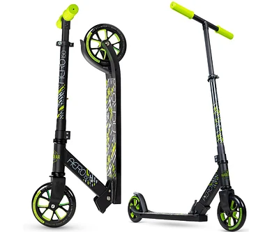 Madd Gear Urban Rush Kick Folding Scooter for Kids and Teens, Ages 5+ Max 220 lbs, Adjustable Height, 150mm Wheels - Black