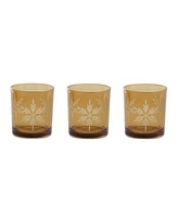 Slickblue Glass Snowflake Votive Candle Holder (Set of 3)