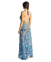 La Moda Clothing Women's Maxi Halterneck Dress