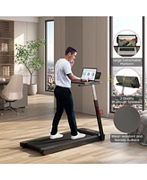 Folding Treadmill with Adjustable Height and App Control Space-Saving Exercise Machine for Home Fitness