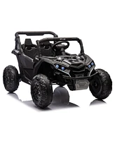 Streamdale Furniture 24V Kids Utv w/Remote, 4-Wheel Suspension, Anti-Collision Bar, Storage, Music, Bluetooth