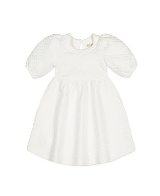 Hope & Henry Baby Girls Quilted Puff Sleeve Dress