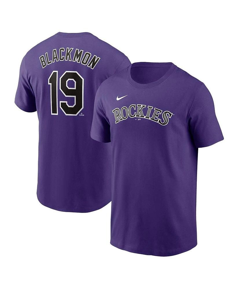 Nike Men's Charlie Blackmon Purple Colorado Rockies Fuse Name Number T-Shirt