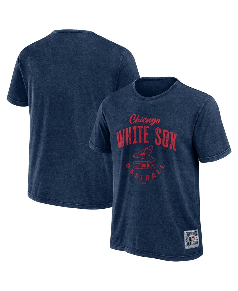 Fanatics Men's Heather Navy Chicago White Sox Cooperstown Collection Washed T-Shirt