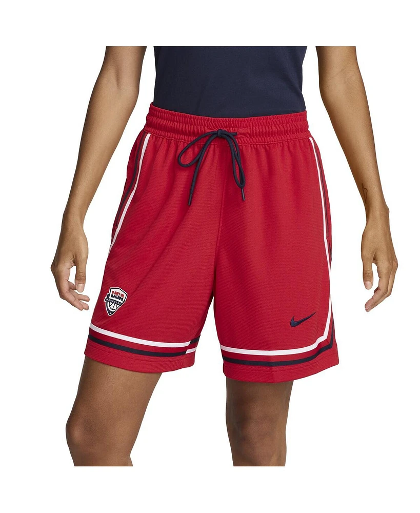 Nike Women's Red Usa Basketball Authentic Practice Crossover Shorts