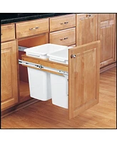 Rev-a-Shelf Double Pull Out Top Mount Trash Can 35 Qt, White, 4WCTM-18DM2-175