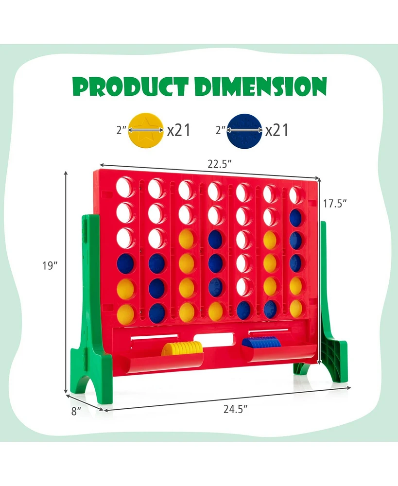 Slickblue Jumbo 4-to-Score Connect Game Set with Carrying Bag and 42 Coins