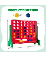 Slickblue Jumbo 4-to-Score Connect Game Set with Carrying Bag and 42 Coins