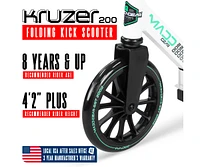 Folding Kick Scooter for Adults and Teens – Lightweight Durable Frame Adjustable Handlebar Big 200mm Wheels 220lbs C