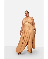 Rebdolls Plus Anaya Plisse Maxi A Line Skirt