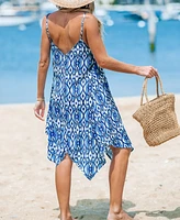 Cupshe Women's Azure Ikat Cover-Up Dress