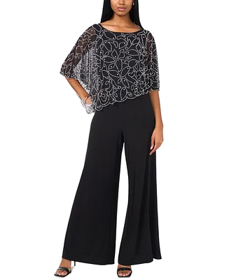 Msk Women's Embellished Overlay Wide-Leg Jumpsuit