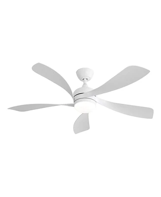 Sofucor 52 Ceiling Fans with Light Yellow with 5 Curve Blades