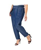 Standards & Practices Plus Paper Bag Waist Tencel Crop Pants