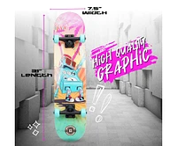 Madd Gear Beginner Skateboard for Kids Ages 5+ – 31" Popsicle Deck – Double Kicktail – Abec-5 Bearings – Max 110 lbs