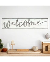 Slickblue Rustic Wooden Welcome Sign, Charming Entryway Greeting for Home