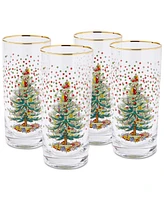 Spode Christmas Tree Polka Dot Highball Glasses, Set of 4